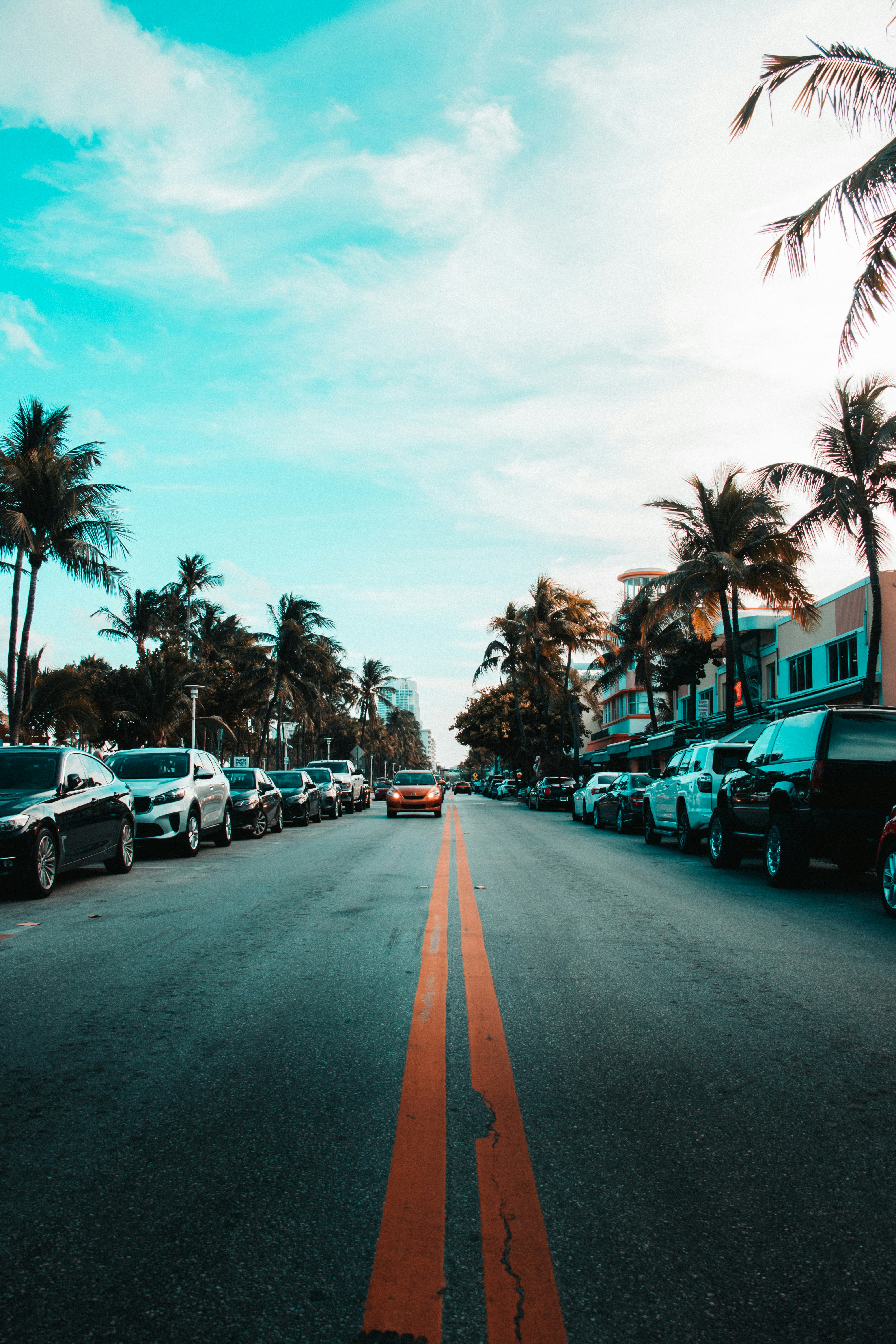 vehicles parked on road side